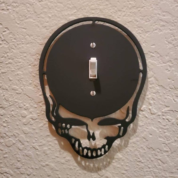 Dead Skull Light Switch Plate, Dead Metal Art, Skull Art, Metal Sign, Dead Head Skull Wall Art