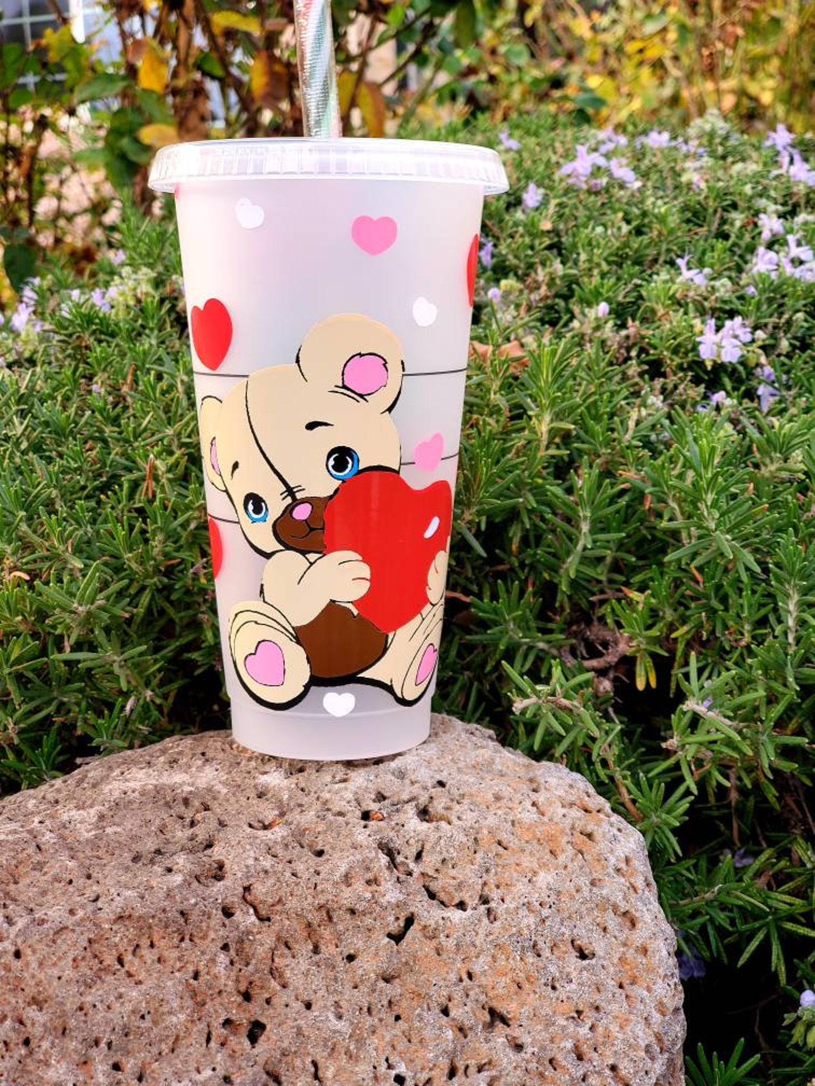 Valentines Starbucks Teddy Bear Cup Etsy