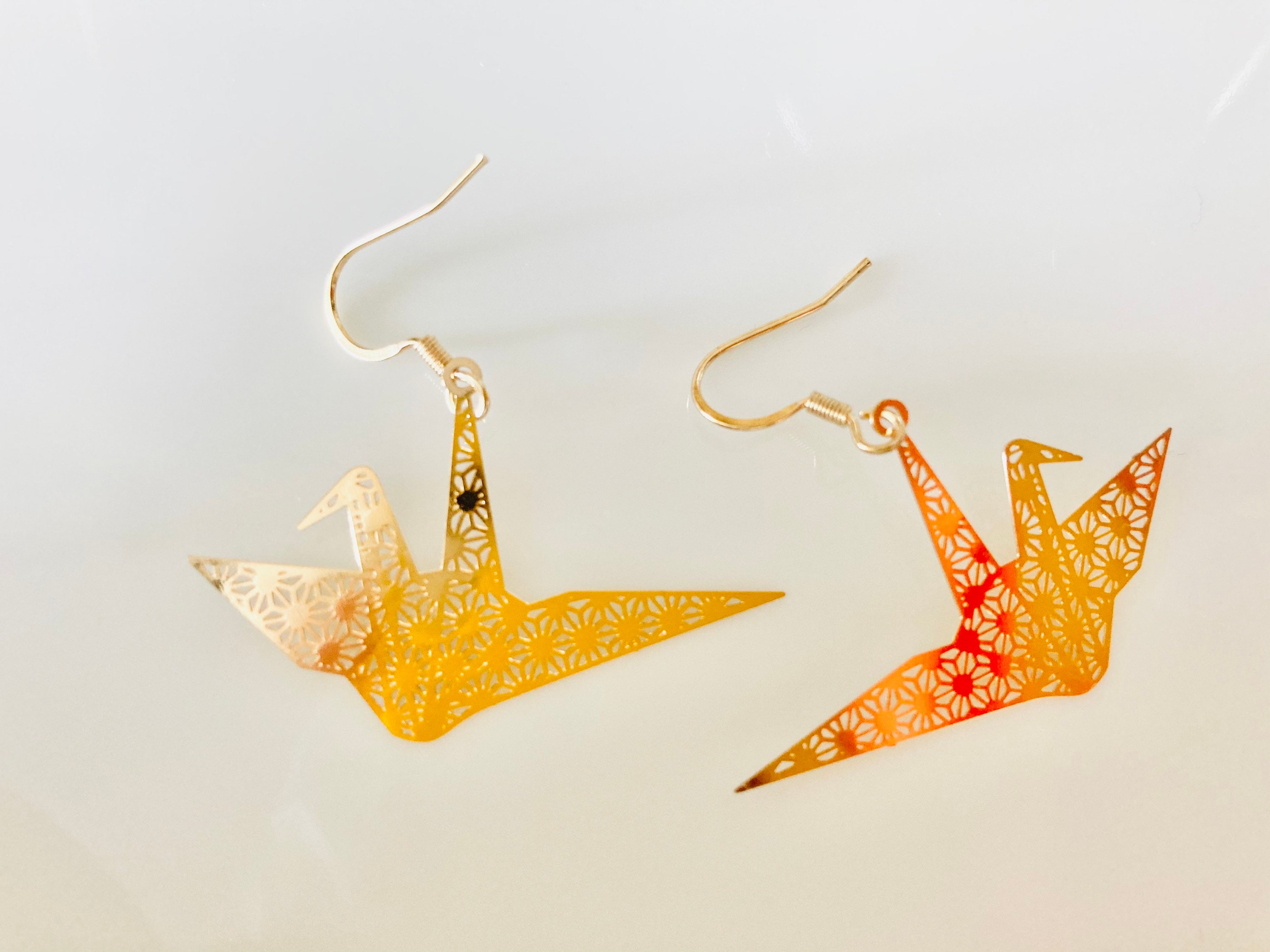 Vektenxi Wind Origami Thousands of Paper Cranes Original National Personality Hand-Made Girl Cute Earrings 