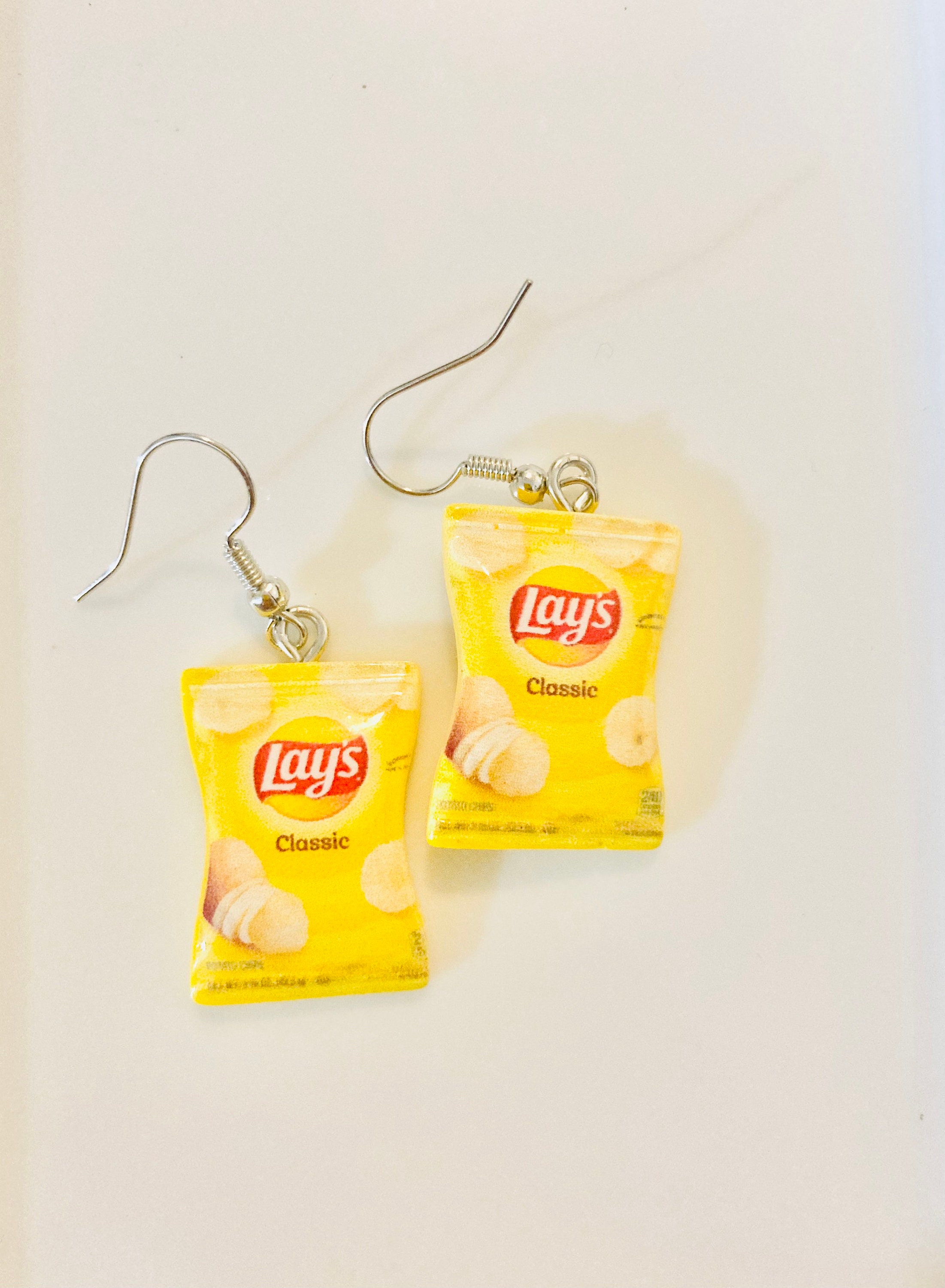 Potato Chips Earrings Snack Tanbo Yellow Kawaii Cute toy Etsy Australia