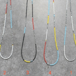 Colorful Seed Bead Necklace, African Tribal Style Summer Jewelry