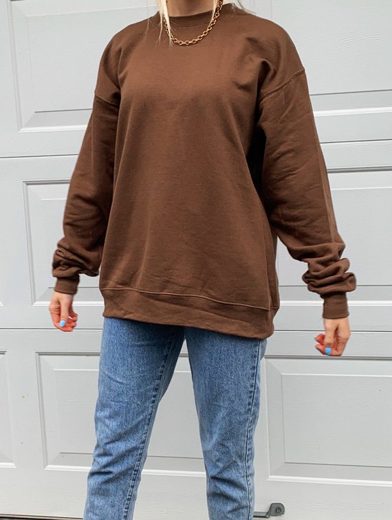 TyDyeology Brown Oversized Graphic Crewneck Hoodie