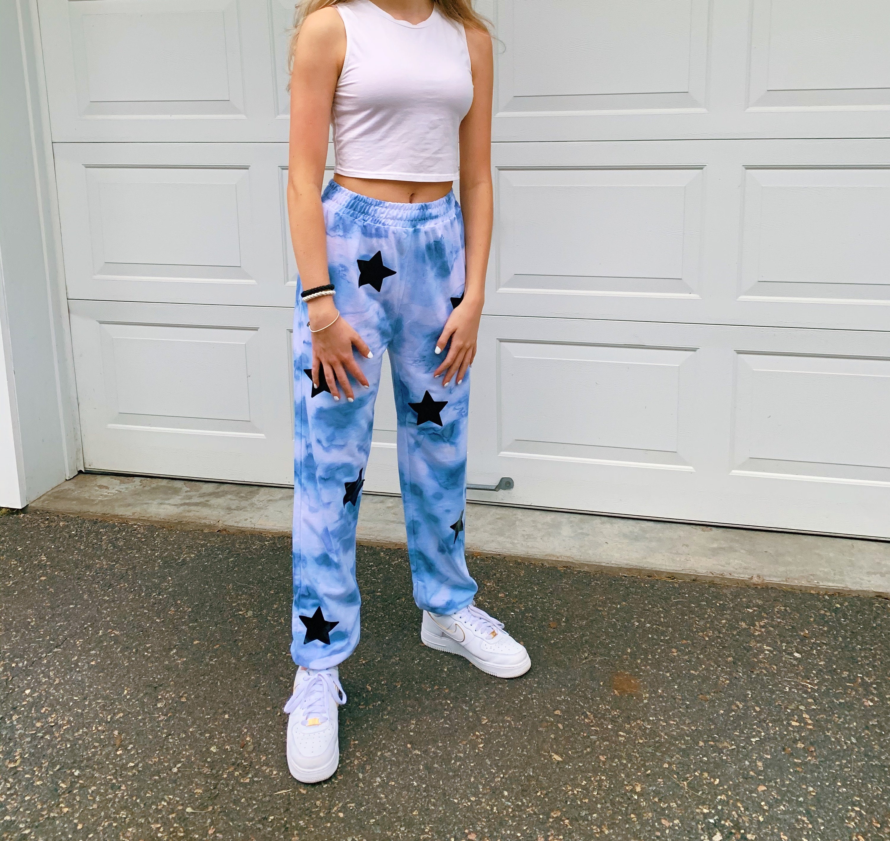 Navy Tie Dye Star Sweatpants - Etsy New 