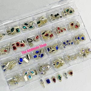 120 Pieces Bling Box 3D nail charms gems rhinestones with box