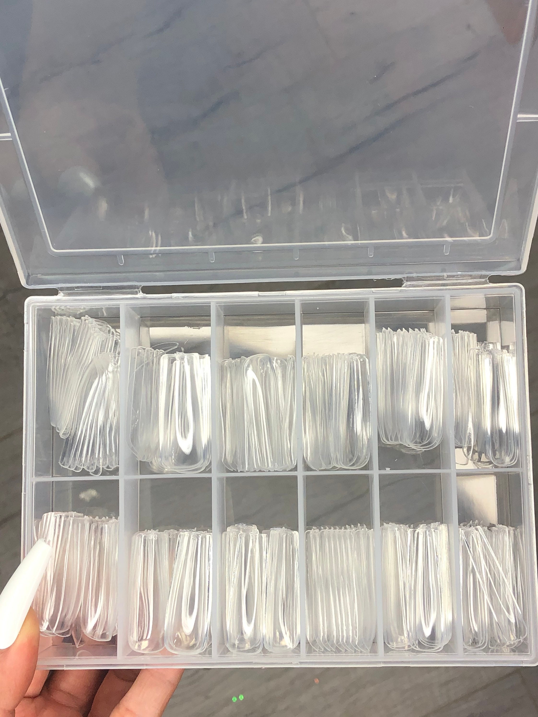 Box and 240 pieces Tapered square full soft gel coverage nail tips