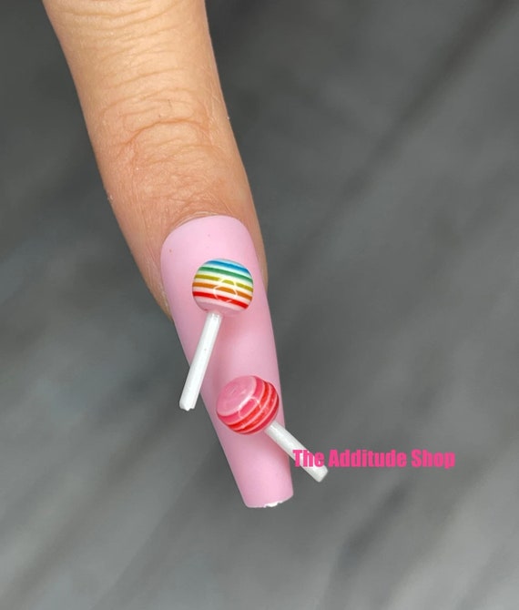 30 pieces lollipop 3D nail charms Kawaii