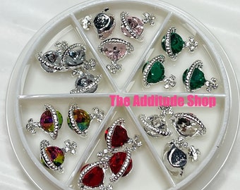 18 PCs Mixed Colors Space Planet Nail Charms
