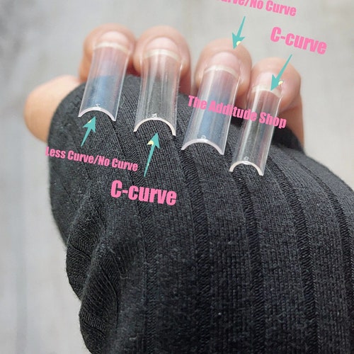 500 Pieces Tapered Coffin With No Ccurve Half Cover Nail Tips Etsy