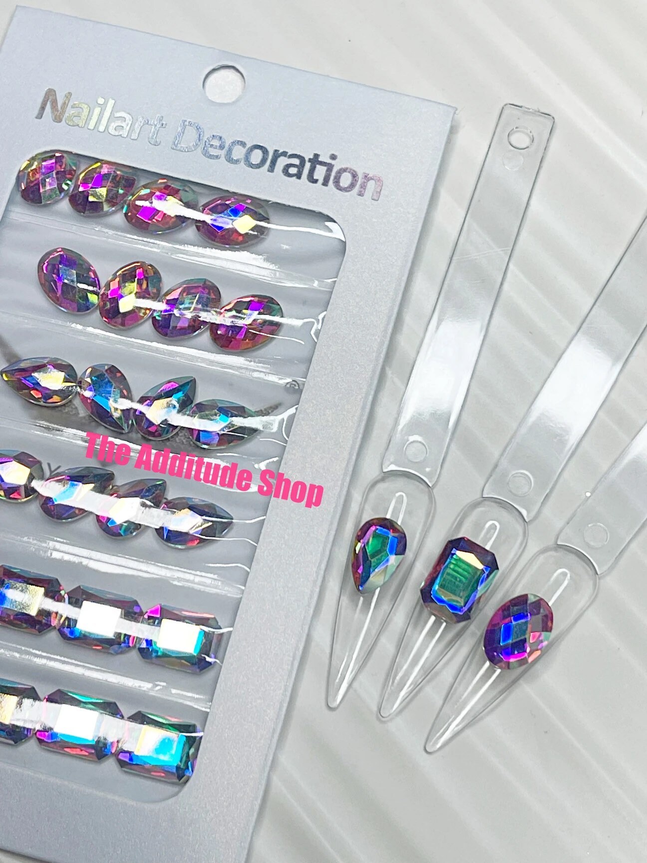 AB Mixed 24 pieces 10x14 Square 3D nail charms gems
