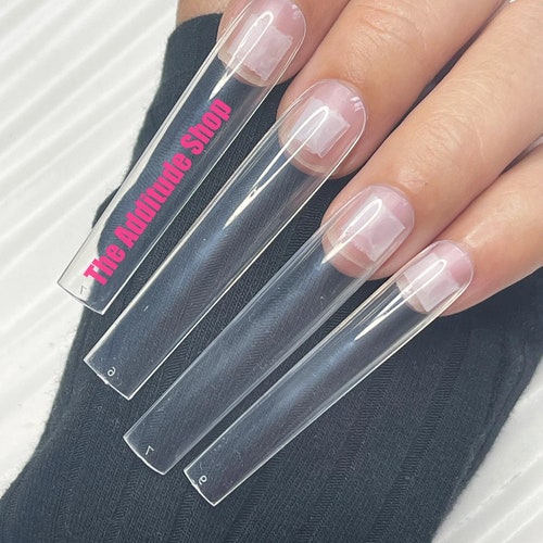 500 Pieces Tapered Coffin With No Ccurve Half Cover Nail Tips Etsy