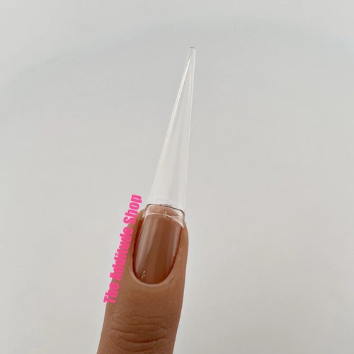Half Cover Short Length Stiletto Nail Tips Etsy