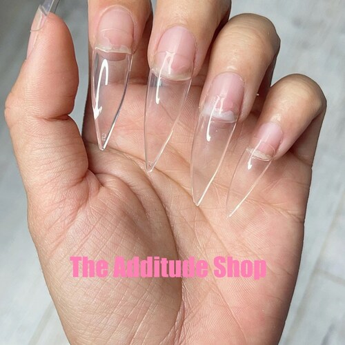 500 Pieces Tapered Coffin With No Ccurve Half Cover Nail Tips Etsy