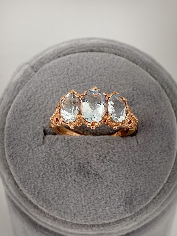 Rose Gold Aquamarine Ring