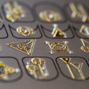 Women Unique 3D vormt nagelstickers met een mix van gouden kleur DIY Manicure voor elke gelegenheid