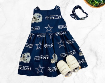 Dallas Cowboys Baby Dress: Handmade Infant Football Outfit