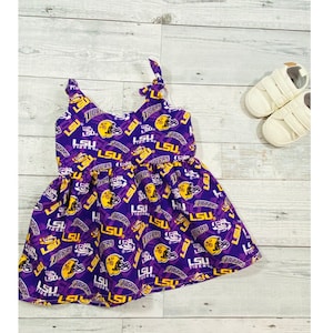 LSU Tigers Football Fan Baby Infant Dress Outfit
