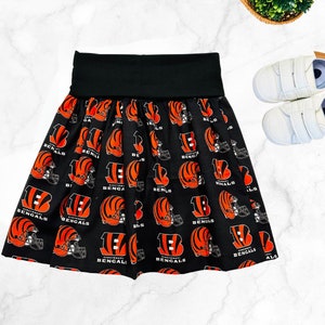 Cincinnati Bengals fã de futebol bebê, meninas, saia júnior dobrável na cintura