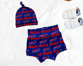 Buffalo Bills Football Blue Elastic-Free Waist Stretch Baby/Infant Bummies/Shorts/Gender Neutral