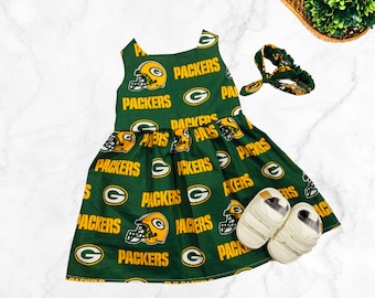 Robe ou bandeau pour bébé fan de football Green Bay Packers
