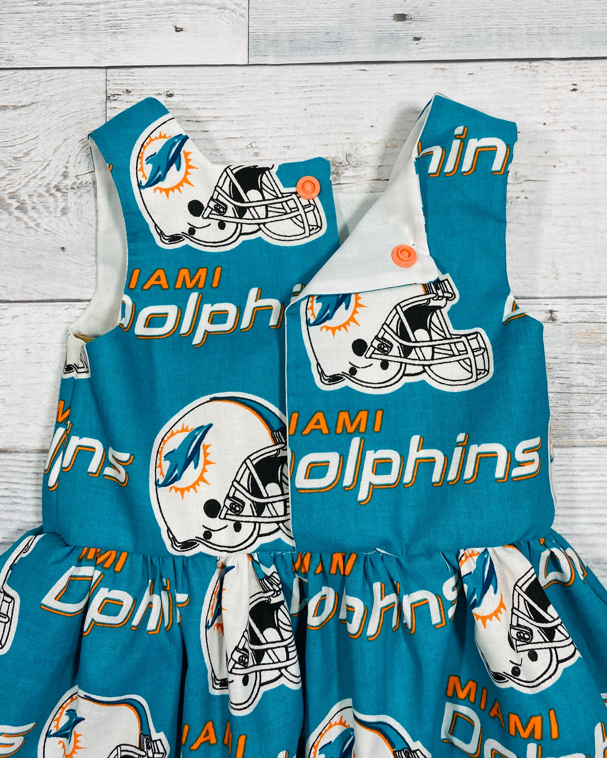 Girl Dolphins Dress Miami Dolphins Football Fan Baby Infant Dress Or  Headband Australia