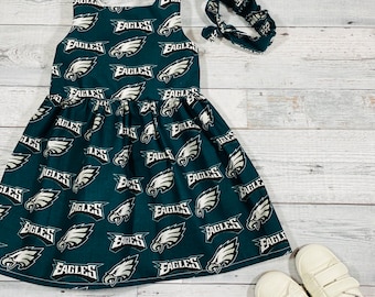 Philadelphia Eagles Football Fan Baby Infant Dress or Headband