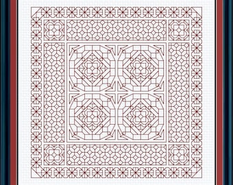 Blackwork Mosaic - Embroidery Sampler Pattern