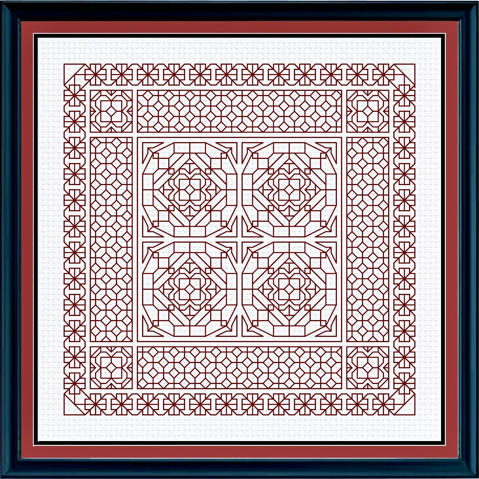 Blackwork Mosaic - Embroidery Sampler Pattern - Etsy