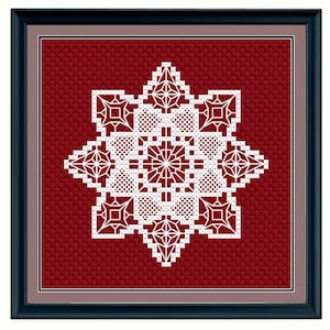 Shining Star - Cross Stitch and Blackwork Embroidery Pattern