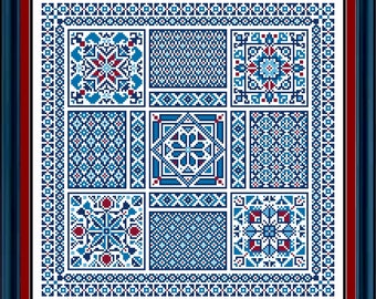 North African Tiles - Cross Stitch Sampler Pattern