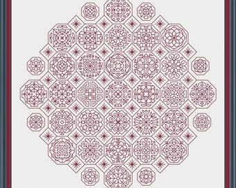Blackwork Octagons - Embroidery Sampler Pattern