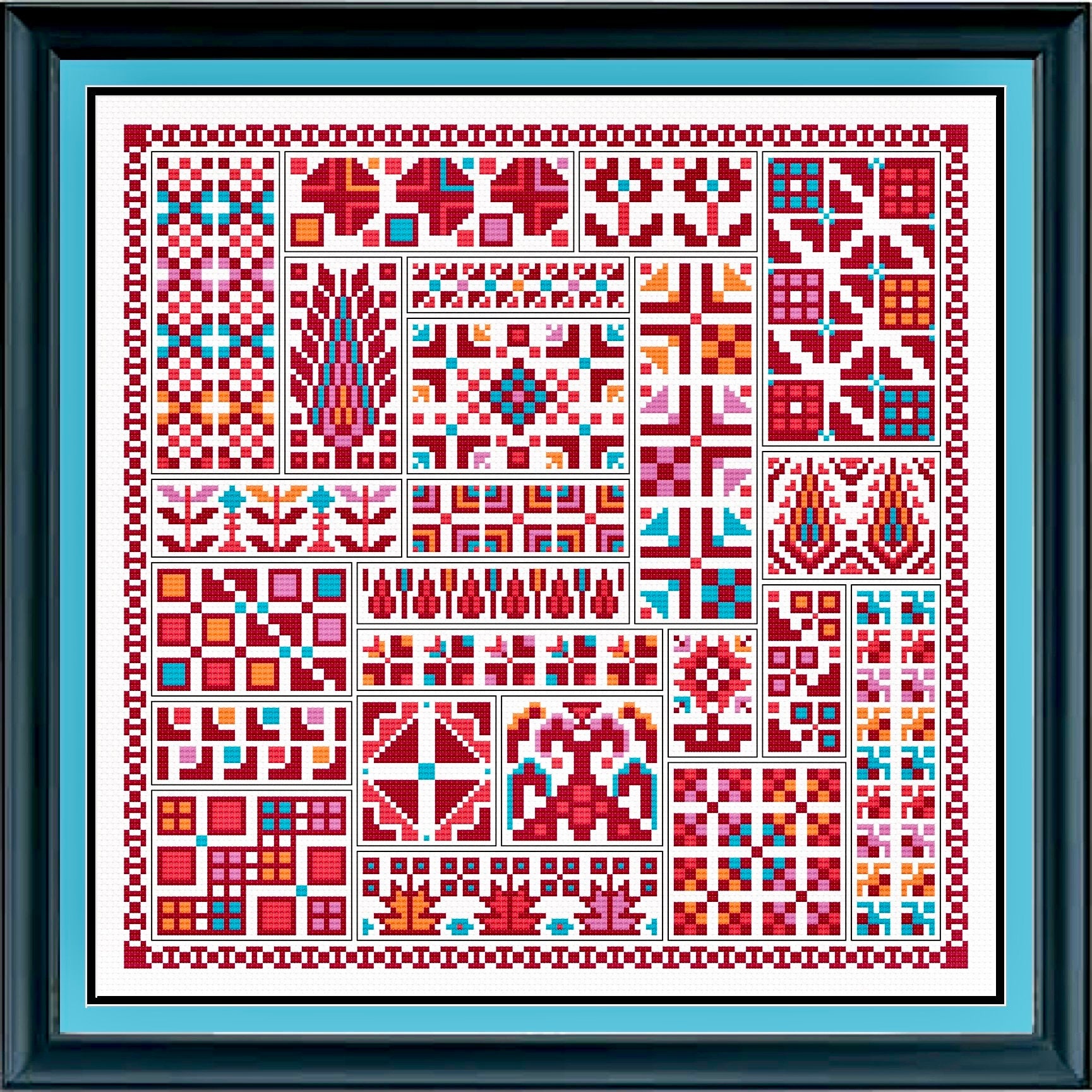 Simple Syrian Patterns Syrian Sampler - Cross Stitch Pattern - Etsy