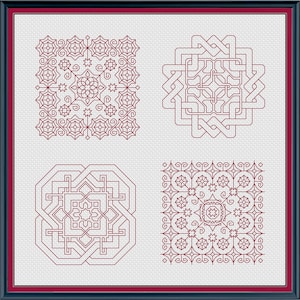 Star Quartet - Blackwork Embroidery Pattern