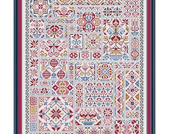 Chinese Cross Stitch Sampler - Embroidery Pattern