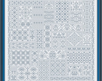 Chinese Blackwork Sampler - Embroidery Pattern