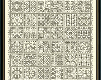 Egyptian Blackwork Squares