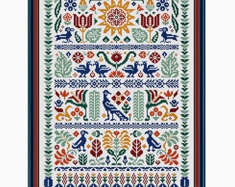 Beiderwand Sampler - Cross Stitch Pattern