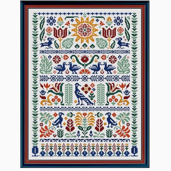 Beiderwand Sampler - Cross Stitch Pattern