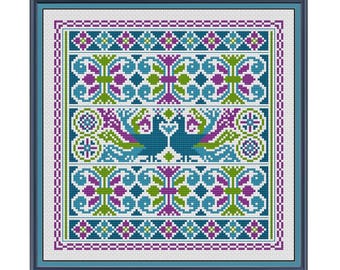 Peacock Mini Sampler - Cross Stitch Pattern