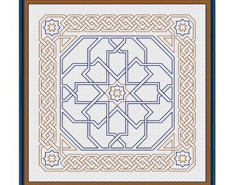 Interlaced Tile - Blackwork Embroidery Pattern