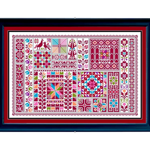 Palästinensischer Sampler 1 - Kreuzstichmuster