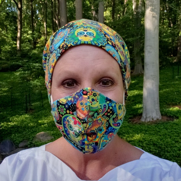 Soft Cotton Jersey Chemo Caps, Chemo Headwear, 10 Patterns Available, Slouchy Caps, Some Matching Face Masks SOLD SEPARATELY, Alopecia