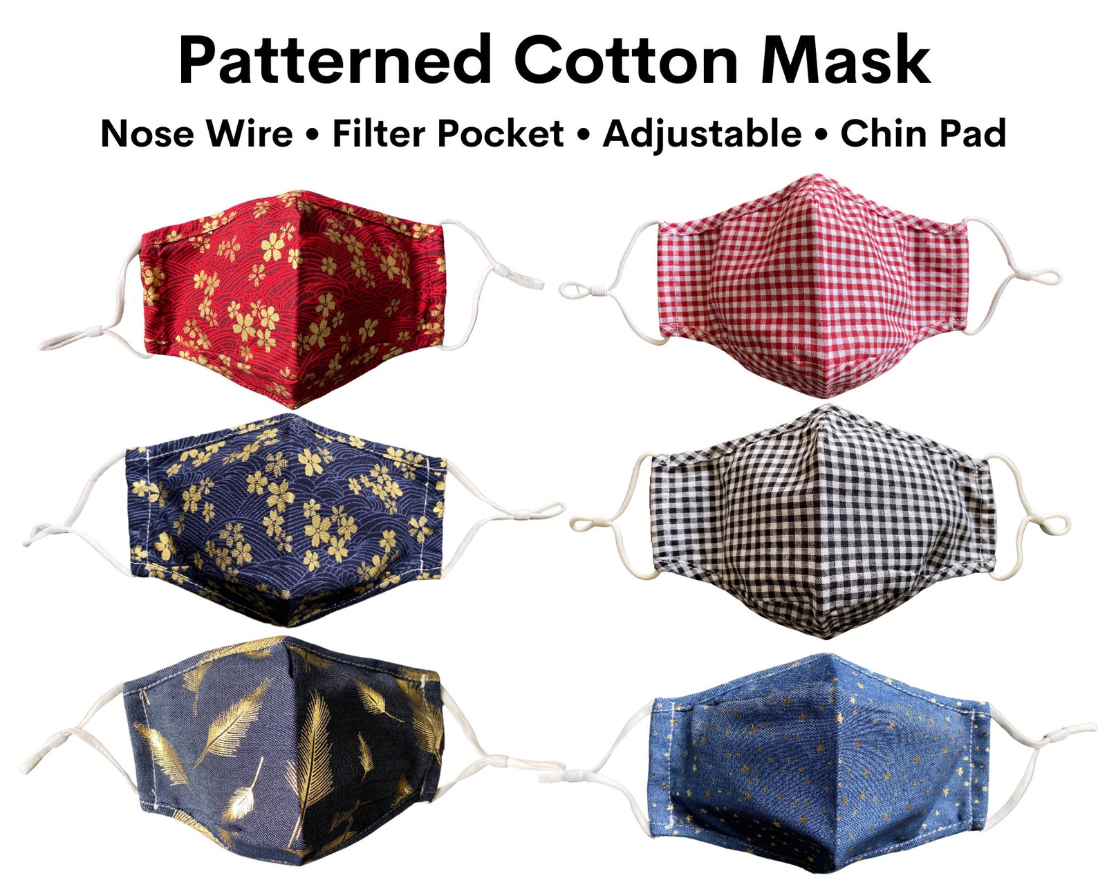 Womens Face Mask Mask With Filter Mask With Nose Wire Mask Etsy UK