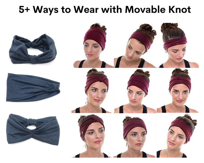 Knot Headband Elastic Women Stretchy Headband Floral Wide Etsy Canada