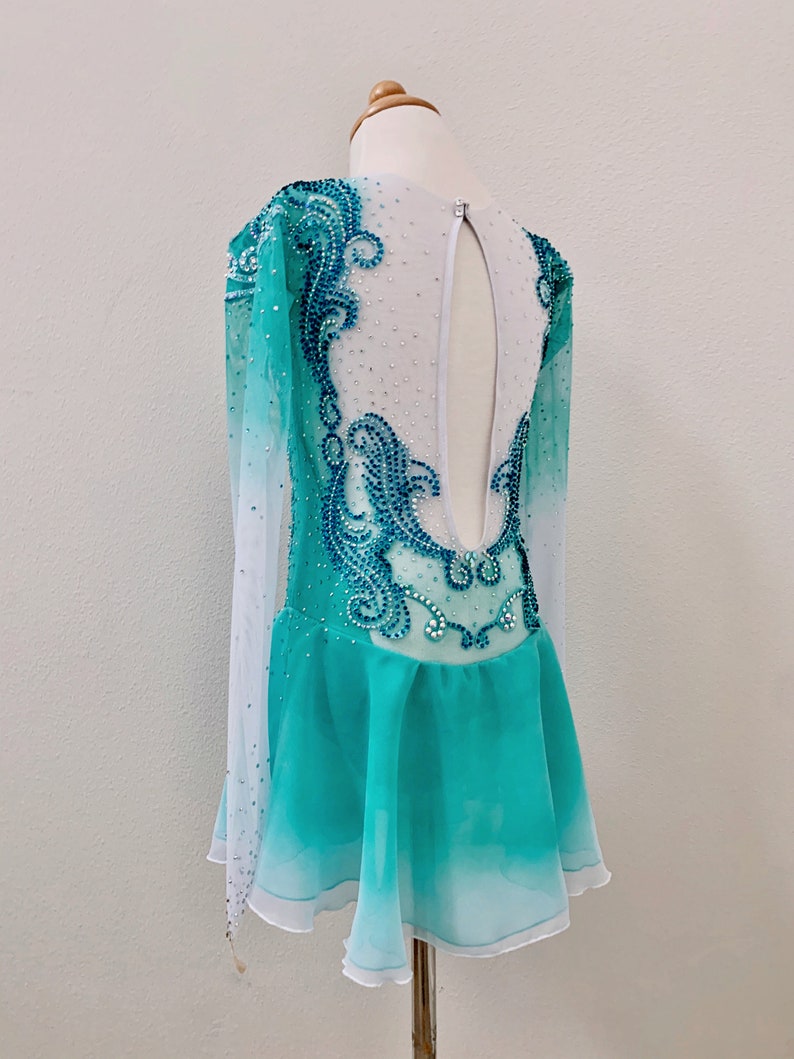 teal skating dress