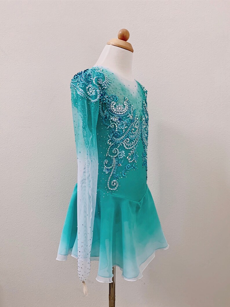 teal skating dress