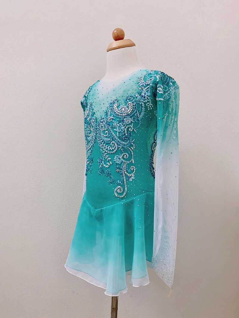 teal skating dress