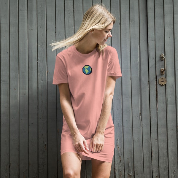 Eco Bio-Baumwolle T-Shirt Kleid, umweltfreundliche Mode, von der Natur inspirierte Kleid, nachhaltige Kleidung, Art Nature Blend Nightie, Earth Dress