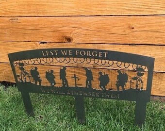 Lest We Forget, We Will Remember Them, Soldiers, Remembrance Day, Army Gift, Garden Gift,