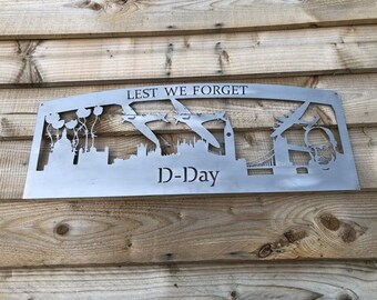 D Day Plaque, 80 Years D Day , Lest We Forget, Remembrance Day , Garden Art, War Art, Wall Art, Garden Plaque.