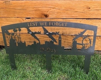 D Day Remembrance, Lest We Forget, Veteran Day, Army Gift, Garden Art, Garden Gift, Garden Statue.